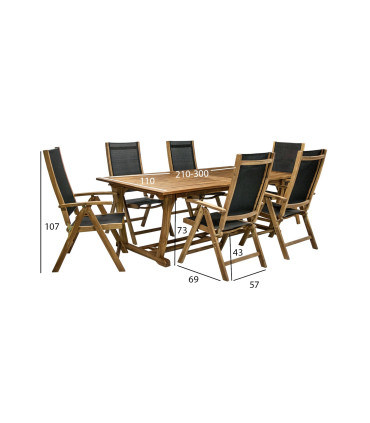 Aiamööblikomplekt FUTURE laud ja 6 tooli