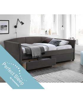 Voodi GENESIS 90x200cm, madratsiga HARMONY DELUX, pruunikashall