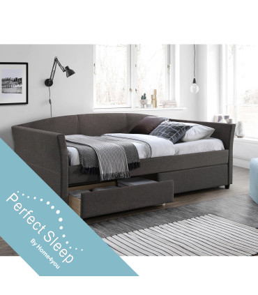 Voodi GENESIS 90x200cm, madratsiga HARMONY DELUX, pruunikashall