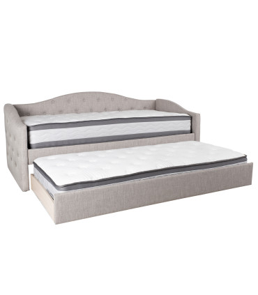 Кровать ATLANTA с матрасом HARMONY TOP (86861) 90x200см, с дополнительным спальным местом, цвет: серый