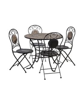 Aiamööblikomplekt MOSAIC laud ja 4 tooli