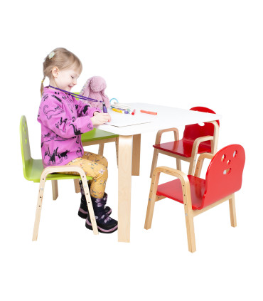 Детский комплект HAPPY стол и 2 стула, белый/зеленый
