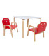 Lastekomplekt HAPPY laud ja 2 tooli, valge/punane