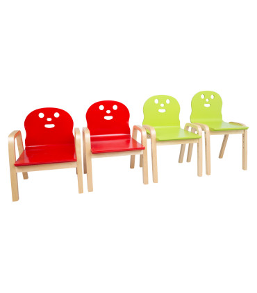 Детский комплект HAPPY стол и 2 стула, белый/красный