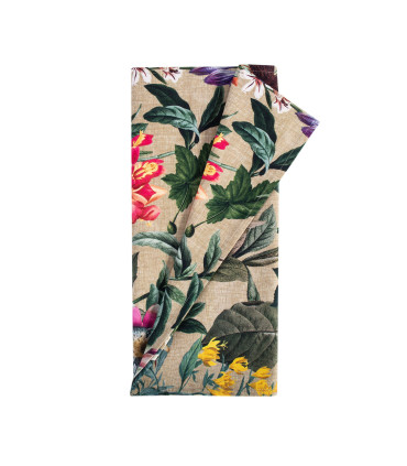 Салфетка AMAZONIA 43x116см, цветы/ бежевая ткань, 100%хлопок, ткань 248