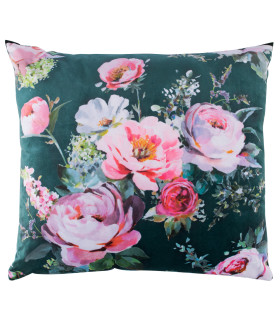 Подушка HOLLY 65x65cm, розовый / темно-зеленый