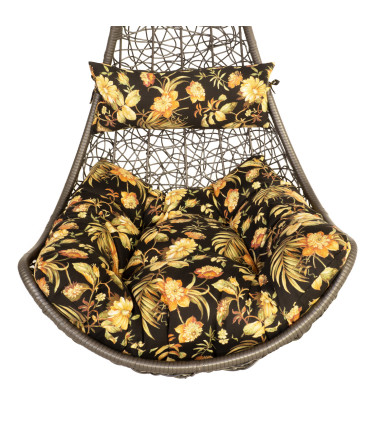 Подушка для подвесного кресла COCO, тропические цветы на темном фоне