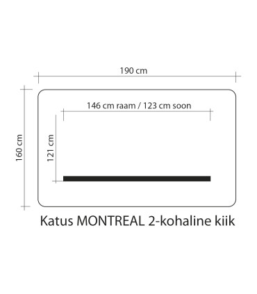 Крыша для качелей MONTREAL 2 160x190см, 100% полиэстер, ткань 765