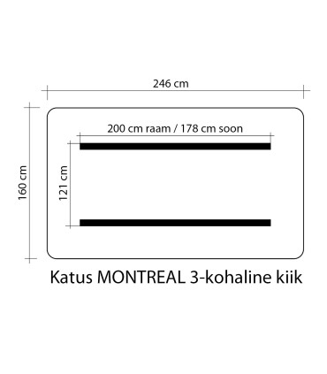 Kiigekatus MONTREAL 3, 160x246cm, 100% polüester, beež
