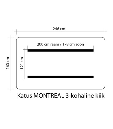 Крыша для качелей MONTREAL 3, 160x244см, 100% полиэстер, бежевый