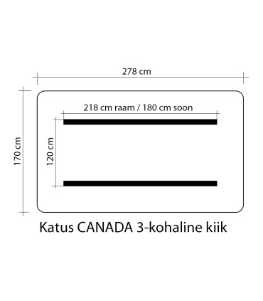 Kiigekatus CANADA 170x278cm, tumeroheline, 100% polüester, kangas 767