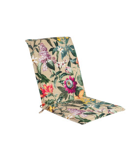 Toolikate seljatoega AMAZONIA 42x90x3cm, "Java" tüüpi toolile volangiga, lilled bee˛il põhjal, 50%polüester/ 50%puuvi