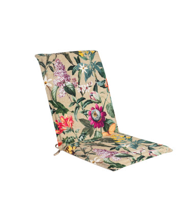 Toolikate seljatoega AMAZONIA 42x90x3cm, "Java" tüüpi toolile volangiga, lilled bee˛il põhjal, 50%polüester/ 50%puuvi