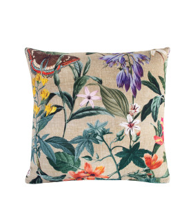 Подушка AMAZONIA 45x45см, цветы/ бежевая ткань, 100%хлопок,  ткань 248