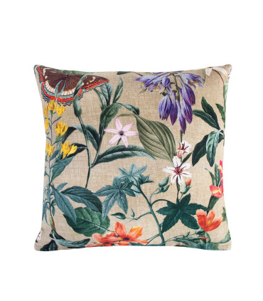 Подушка AMAZONIA 45x45см, цветы/ бежевая ткань, 100%хлопок,  ткань 248