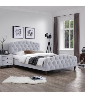 Кровать SANDRA с матрасом HARMONY TOP (86864) 160x200см, обивка из мебельного текстиля, цвет: светло-серый