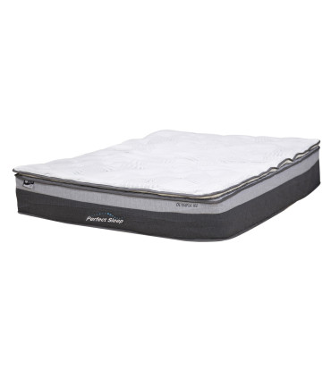 Кровать SANDRA с матрасом HARMONY TOP (86864) 160x200см, обивка из мебельного текстиля, цвет: светло-серый