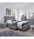 Кровать CAREN 160x200см, с ящиками и матрасом HARMONY TOP, серый
