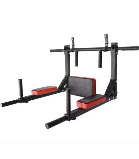 Wall mounted horizontal bar-parallel bars 3in1, black