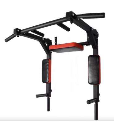 Wall mounted horizontal bar-parallel bars 3in1, black