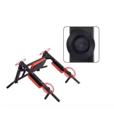 Wall mounted horizontal bar-parallel bars 3in1, black