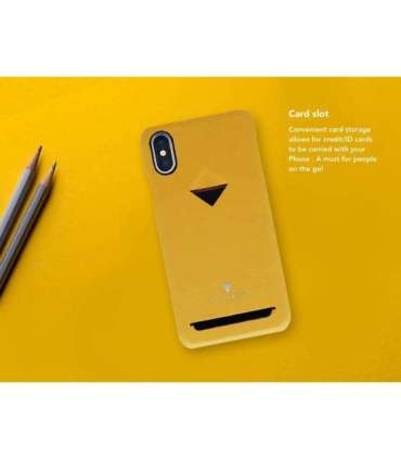 VixFox Card Slot Back Shell for Iphone XR mustard yellow