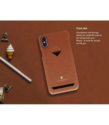 VixFox Card Slot Back Shell for Samsung S9 caramel brown
