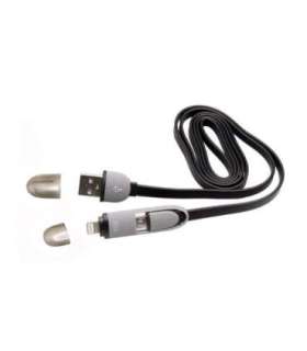 Sbox USB-Micro USB+IPH.5 M/M 1M black 2IN1B