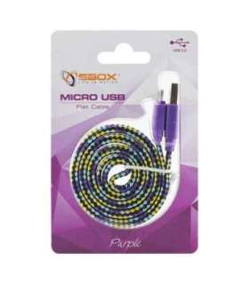 Sbox USB-Micro USB 2.0 M/M 1m colorfull blister purple