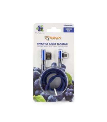 Sbox USB-Micro USB 90 M/M 1.5m USB-MICRO-90BL blueberry blue