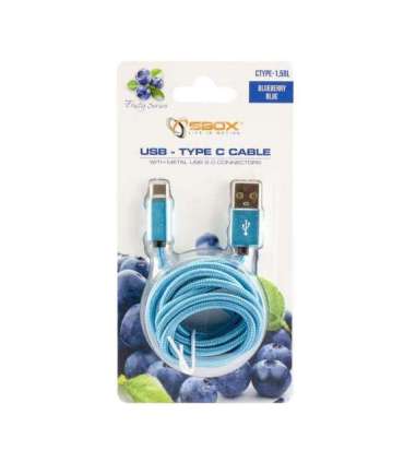 Sbox USB-Type C M/M 1.5m CTYPE-1.5BL Blue
