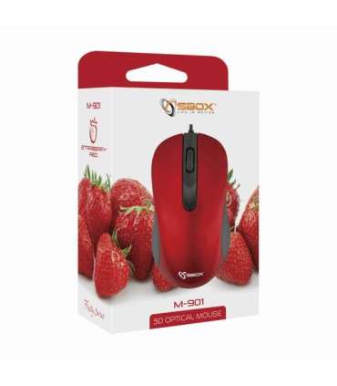 Sbox M-901 Optical Mouse  Red