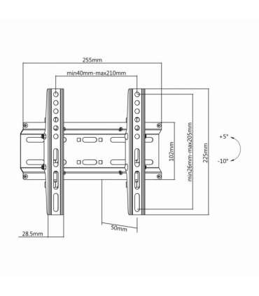 Sbox PLB-2522T Tilting Flat Screen LED TV Mount 23"-43" 35kg
