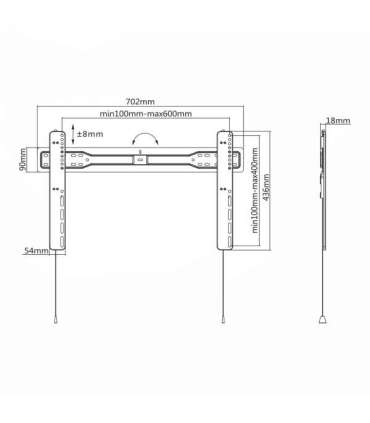 Sbox PLB-5746F Fixed Flat Screen LED TV Mount 37"-70" 35kg