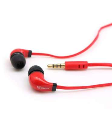 Sbox Stereo Earphones With Microphone EP-038 Red