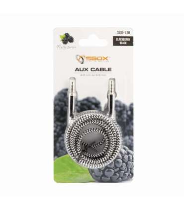 Sbox AUX Cable 3.5mm To 3.5mm Blackberry Black 3535-1.5B