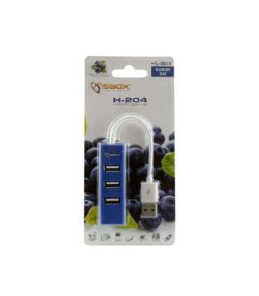Sbox H-204 USB 4 Ports USB HUB Blueberry Blue