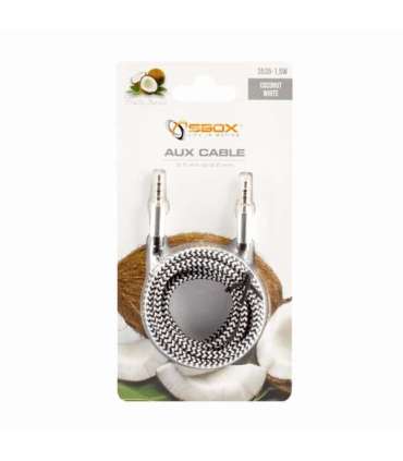 Sbox 3535-1.5W AUX Cable 3.5mm To 3.5mm Coconut White