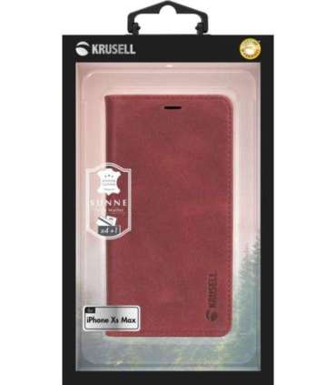 Krusell Sunne 4 Card FolioWallet Apple iPhone XS Max vintage red