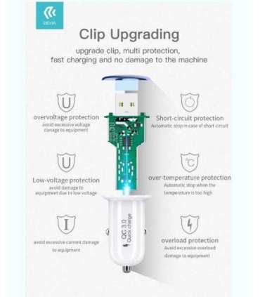 Devia Mushroom series car charger (QC3.0-18W) gold