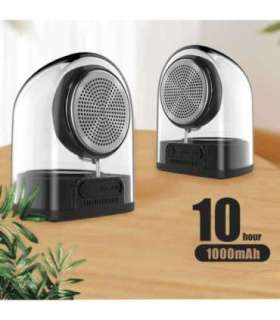 Devia Crystal Series TWS Speaker with Silicon Case (2pcs) Black