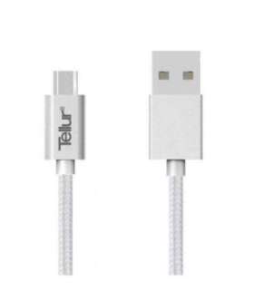 Tellur Data cable, USB to Micro USB, Nylon Braided, 1m silver