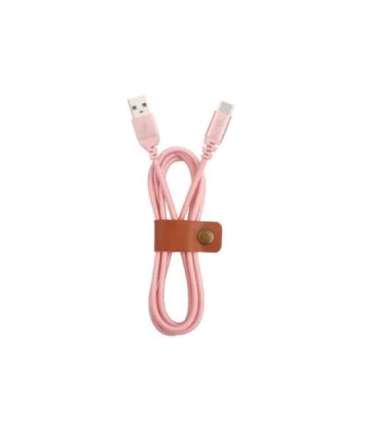 Tellur Data cable, USB to Type-C, made with Kevlar, 3A, 1m rose gold