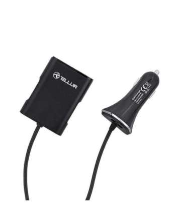 Tellur Car Charger with extension, 4*USB, 9.6A, 1.8m black