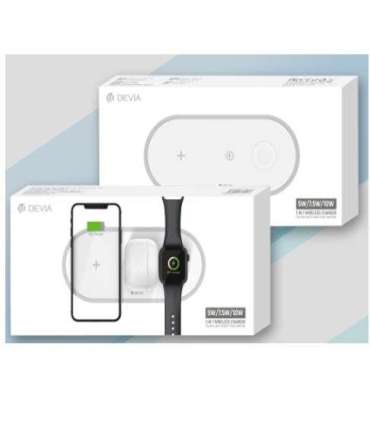 Devia 3In1 Charger for smart phone & Applewatch & Earphone V4 (10W) white
