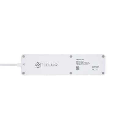 Tellur WiFi Power Strip, 3 Outlets, 4*USB 4A, 2200W, 10A, 1.8m