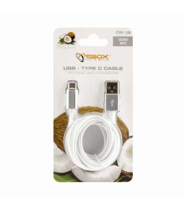 Sbox USB-TYPEC-15W USB-Type C M/M 1.5m Coconut White