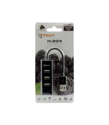 Sbox H-204 USB 4 Ports HUB Black