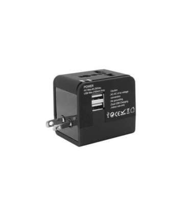 Sbox TA-23 Universal Travel Adapter with Dual USB Charger