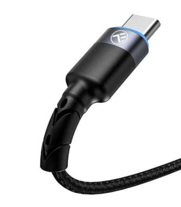 Tellur Data Cable USB to Type-C LED Nylon Braided 1.2m Black